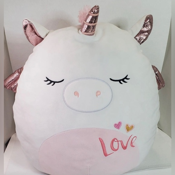 Squishmallow Raquel the White Unicorn 20" Pink Kellytoy Soft Plush LIKE NEW - Picture 8 of 13